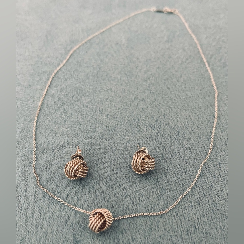 Tiffany Knot Earrings & Necklace